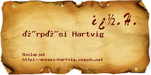Árpási Hartvig névjegykártya